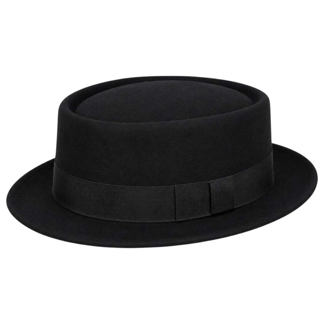 Noble Hat Co Black Midnight Monarch Pork Pie Hat