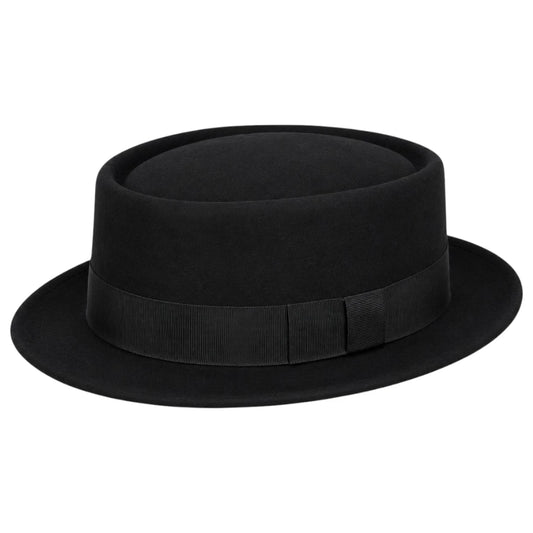 Noble Hat Co Black Midnight Monarch Pork Pie Hat
