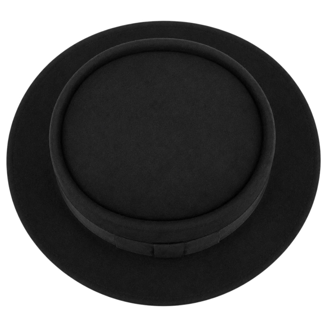 Noble Hat Co Black Midnight Monarch Pork Pie Hat