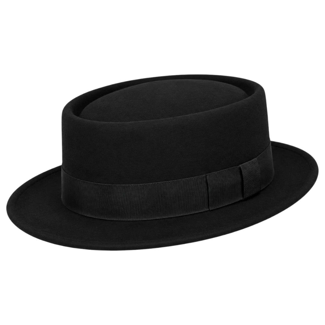 Noble Hat Co Black Midnight Monarch Pork Pie Hat