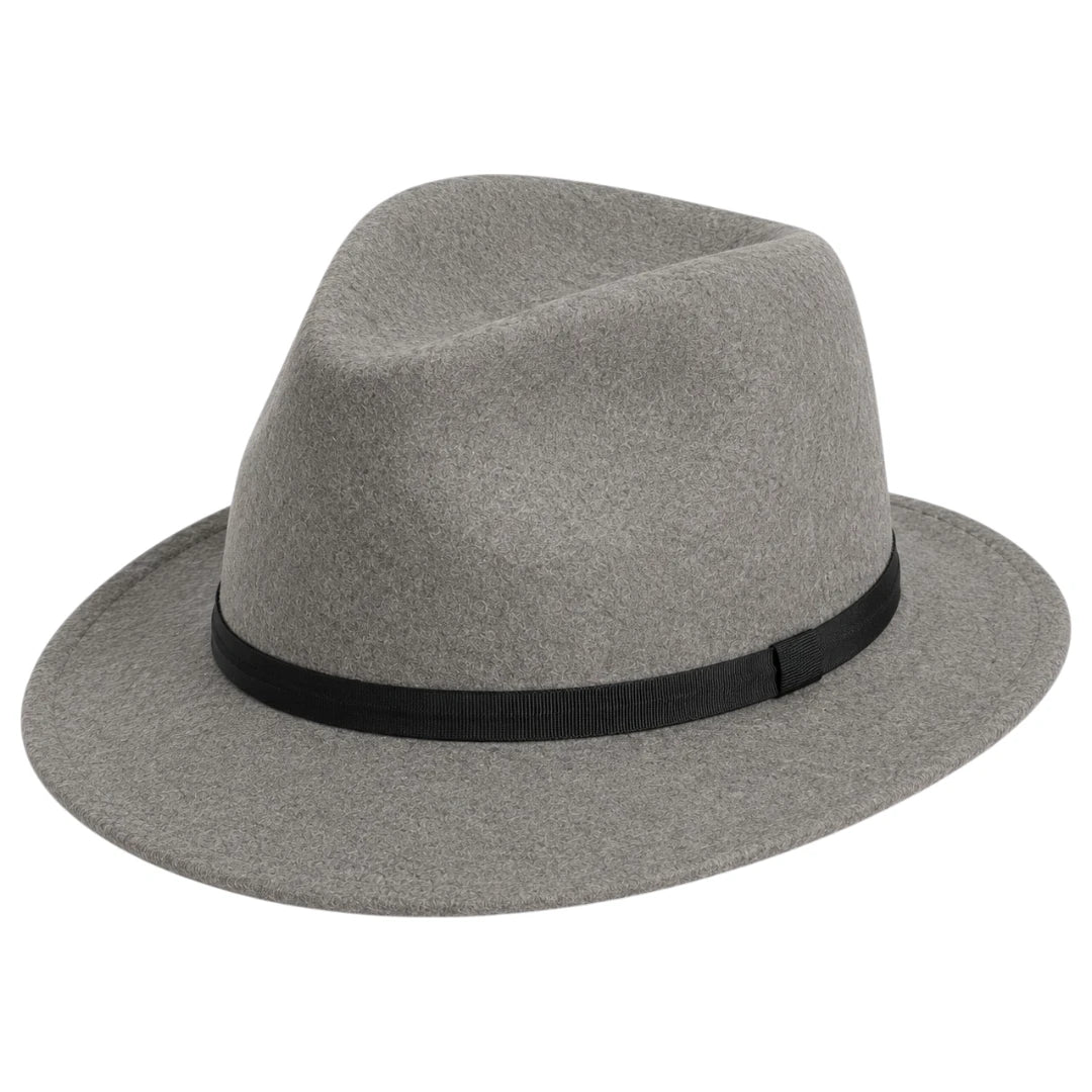 Noble Hat Co Grey Wool Felt Trilby Hat