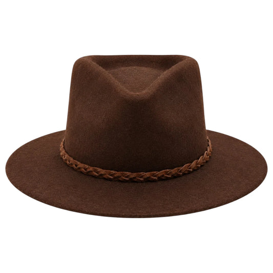 Noble Hat Co Premium Brown Wool Felt Fedora Hat