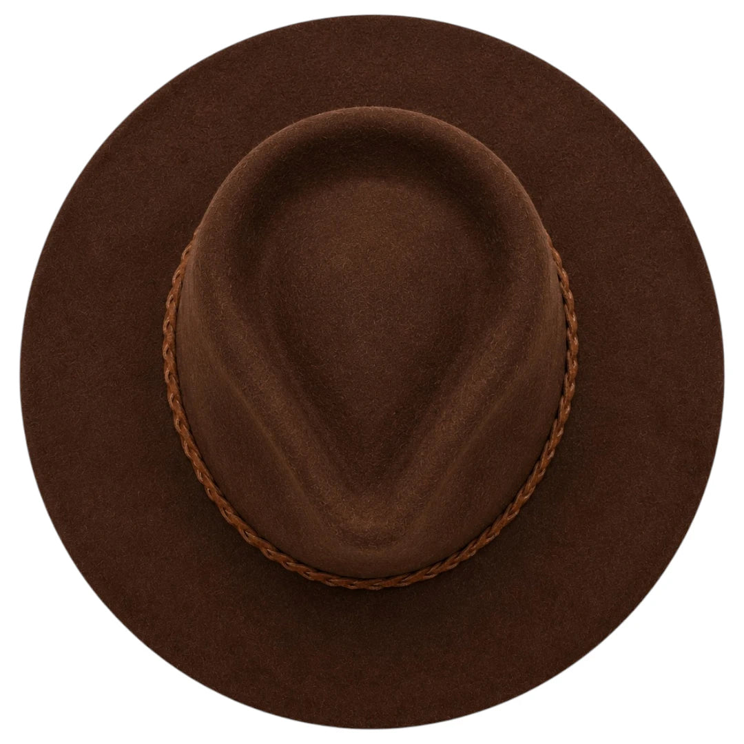 Noble Hat Co Premium Brown Wool Felt Fedora Hat