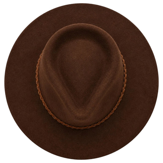 Noble Hat Co Premium Brown Wool Felt Fedora Hat