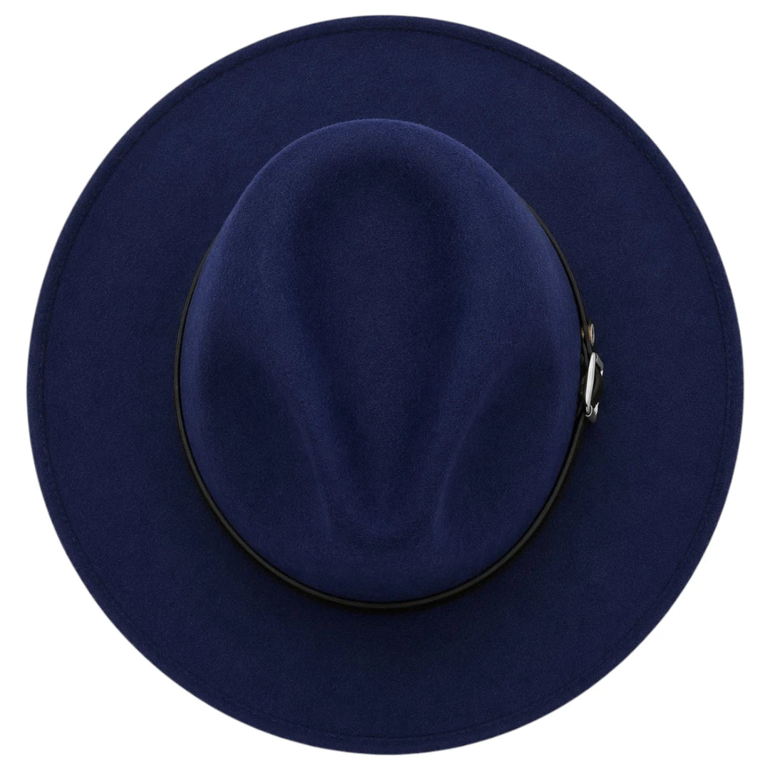 Noble Hat Co Premium  Blue Wool Felt Fedora Hat