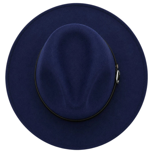 Noble Hat Co Premium  Blue Wool Felt Fedora Hat