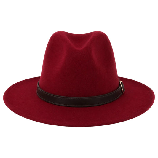 Noble Hat Co Red Luxe Wide Brim Fedora Hat