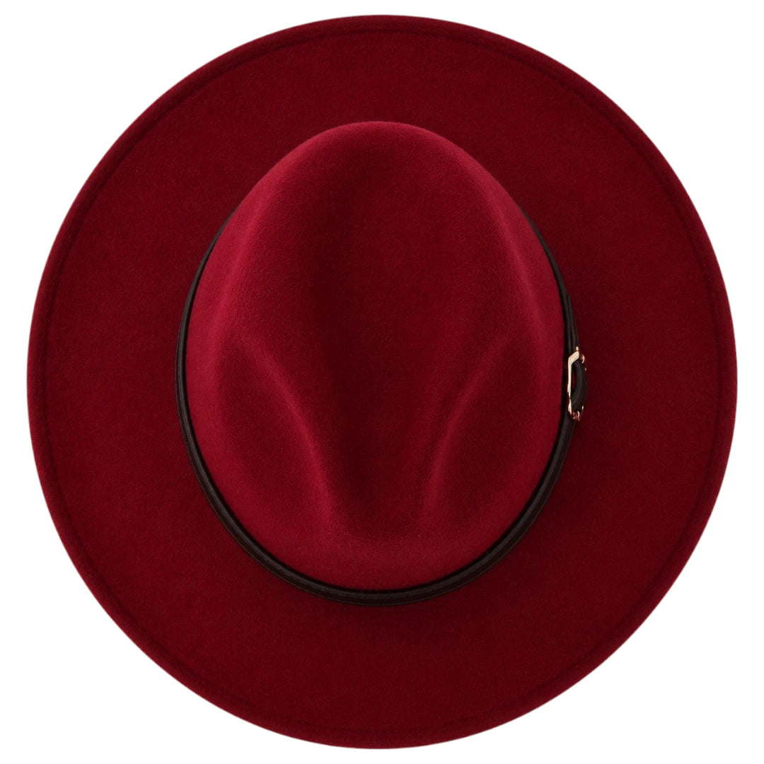 Noble Hat Co Red Luxe Wide Brim Fedora Hat