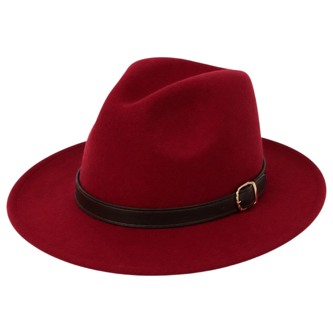 Noble Hat Co Red Luxe Wide Brim Fedora Hat