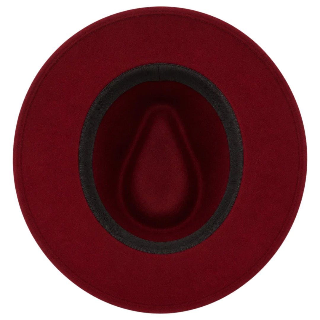 Noble Hat Co Red Luxe Wide Brim Fedora Hat